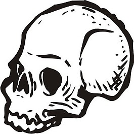 印花矢量圖 色彩 黑白色 骷髏 恐怖 免費(fèi)素材