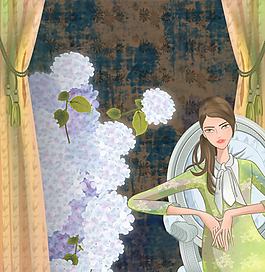 位圖 人物 女人 花 色彩 免費(fèi)素材