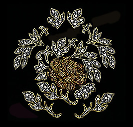 燙鉆 花 樹葉 白色 紅色 免費素材