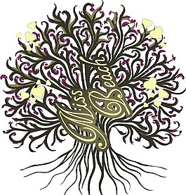 印花矢量圖 文字 色彩 英文 樹 免費(fèi)素材