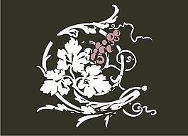 印花矢量圖 色彩 花藤 黑白色 紅色 免費(fèi)素材