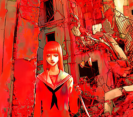 位圖 人物 少女 色彩 紅色 免費(fèi)素材