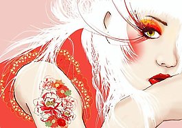 位圖 人物 女人 色彩 紅色 免費(fèi)素材