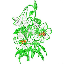 繡花 花 綠色 黃色 牽牛花 免費(fèi)素材