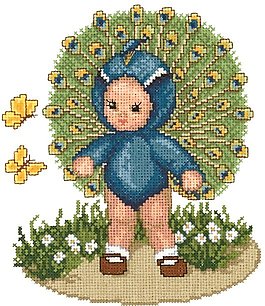 繡花 嬰兒 蝴蝶 花 草 免費素材