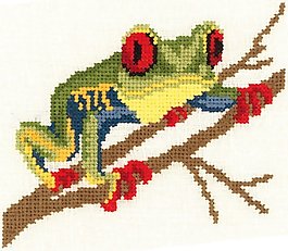 绣花 动物 青蛙 树枝 棕色 免费素材