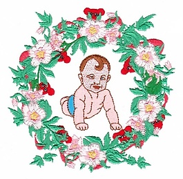 繡花 嬰兒 花環(huán) 五顏六色 免費素材