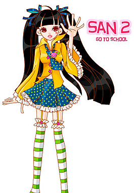 位圖 人物 卡通人物 少女 色彩 免費素材