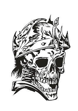 印花矢量圖 色彩 黑白色 靈異 骷髏 免費(fèi)素材