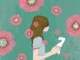 位圖 人物 女人 花 色彩 免費(fèi)素材