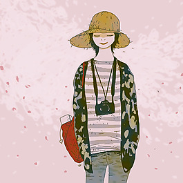位圖 人物 少女 色彩 紅色 免費(fèi)素材