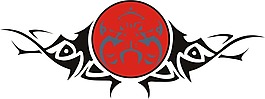 印花矢量圖 動(dòng)物 紅色 黑色 灰色 免費(fèi)素材