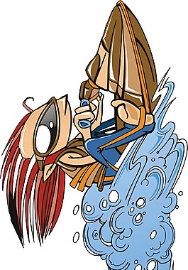 印花矢量图 男人 摩托艇 海浪 眼睛 免费素材