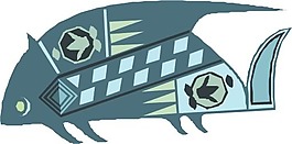 印花矢量圖 動(dòng)物 魚 抽象動(dòng)物 色彩 免費(fèi)素材