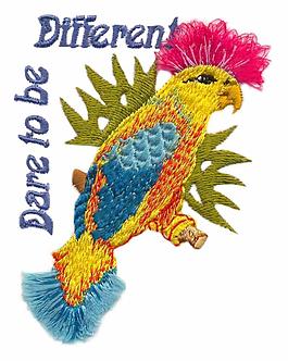繡花 動物 鳥 鸚鵡 文字 免費素材
