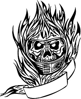 印花矢量圖 骷髏 色彩 黑白色 恐怖 免費(fèi)素材