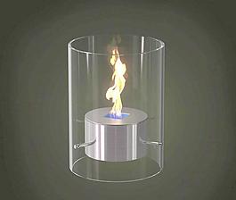 fireplace 圆筒玻璃小台炉 018