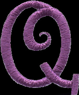 繡花 文字 英文 Q 色彩 免費素材