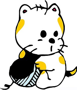 位圖 卡通動物 花貓 可愛卡通 色彩 免費素材