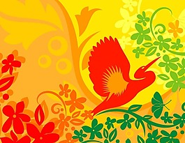 印花矢量圖 動物 鳥類 色彩 五顏六色 免費素材