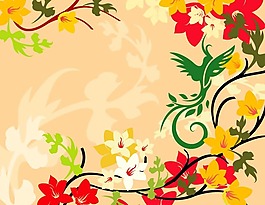 印花矢量圖 動(dòng)物 鳥類 色彩 五顏六色 免費(fèi)素材