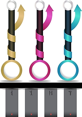 彩色箭頭標簽矢量圖