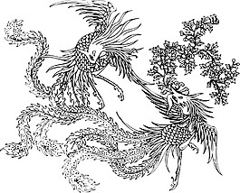 印花矢量圖 動(dòng)物 鳥(niǎo)類 鳳凰 吉祥 免費(fèi)素材