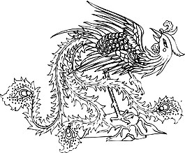 印花矢量圖 動(dòng)物 鳥(niǎo)類 鳳凰 吉祥 免費(fèi)素材