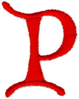 繡花 文字 英文 P 色彩 免費素材