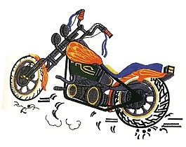 繡花 交通工具 摩托車(chē) 色彩 黃色 免費(fèi)素材