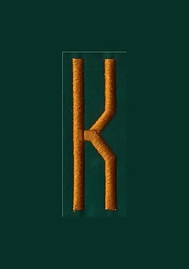 繡花 文字 英文 K 色彩 免費素材