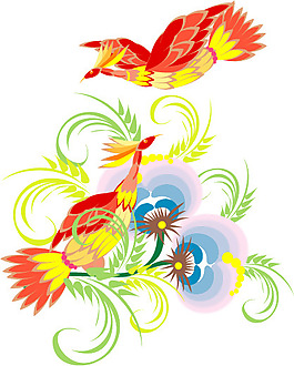 印花矢量圖 動物 鳥類 可愛卡通 色彩 免費素材