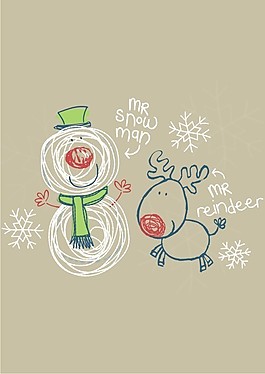 印花矢量圖 文字 英文 冬天 雪人 免費(fèi)素材