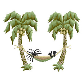 繡花 椰子樹(shù) 家紡 免費(fèi)素材