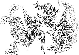 印花矢量圖 動物 色彩 花紋 民族 免費素材
