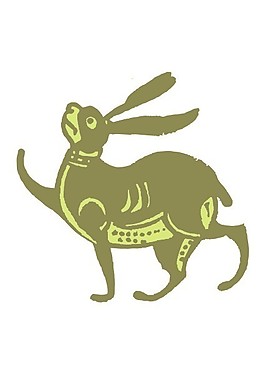 印花矢量圖 動物 兔子 古代 色彩 免費素材