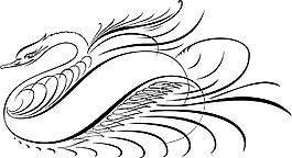 印花矢量圖 動物 鳳凰 藝術效果 線描 免費素材