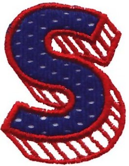 绣花 文字 英文 红色 S 免费素材