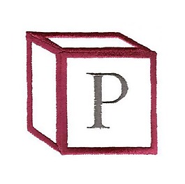繡花 文字 英文 P 紅色 免費素材