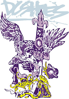 印花矢量圖 動物 鳥類 文字 英文 免費(fèi)素材