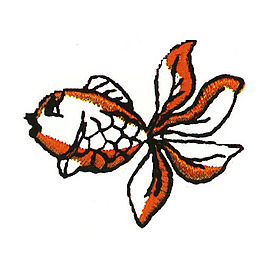 繡花 動物 魚 色彩 黃色 免費素材
