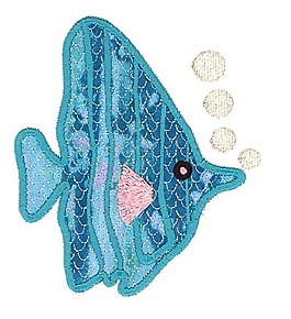 繡花 動(dòng)物 魚(yú) 色彩 藍(lán)色 免費(fèi)素材