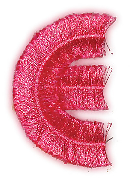 繡花 文字 英文 色彩 E 免費素材