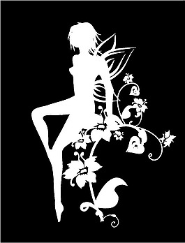 印花矢量图 人物 少女 女人 天使 免费素材
