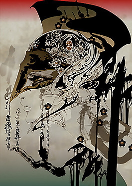 位圖 插畫 抽象人物 女人 靈異 免費素材