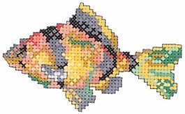 繡花 動物 魚 色彩 黑色 免費素材