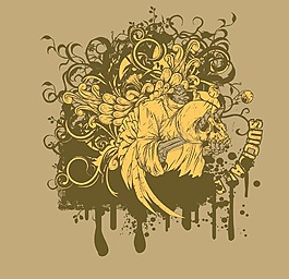 向量的T恤設(shè)計(jì)與頭骨