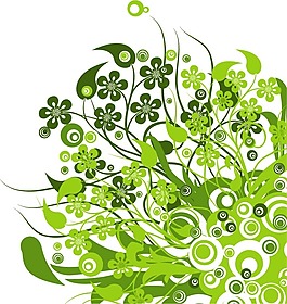 印花矢量圖 優(yōu)雅植物 草 花 色彩 免費素材