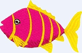 繡花 動物 魚 色彩 黃色 免費素材