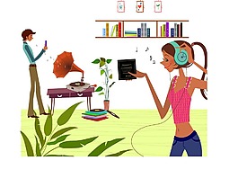 印花矢量圖 人物 青年 女人 樹 免費(fèi)素材